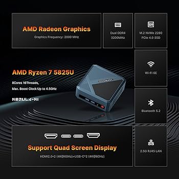 ORIGMAGIC N1 ミニPC AMD Ryzen 7 5825U Amazon.com: N1 Mini PC, AMD Ryzen 7 5825U (8C/16T, UP to 4.5